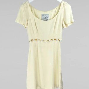 Moschino Cheap & Chic Yellow Buttoned-Waist Mini Dress